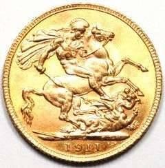 Opou Yeoryis Mulama - Where there is a George - there is Gold. - Reverse 1911 George V sovereign