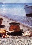 "Kakavi" -  "fish pot" - on beach. 