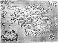 Porcacchi's map of Kythera. 