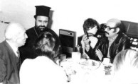 Nicholas Laurantus at a dinner to welcome the new Greek Archbishop, Stylianos in 1975. 