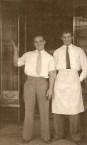 Peter Venardos with one of his employee's. 1940's. 