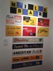 An impressive array of colourful cafe signage 