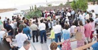 Large crowd gathered for the Ayiasmos ceremony at Avlemonas 