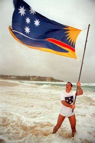 Sun and beach flag the future. - Bondi Beach Flag Kosmos pic