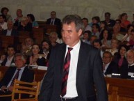 Deputy Mayor of Kythera, Michaelis Protospaltis accepting the Eptanesian award 
