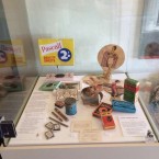 Display case with cafe era artefacts at the Greek Australian Roxy Museum 
