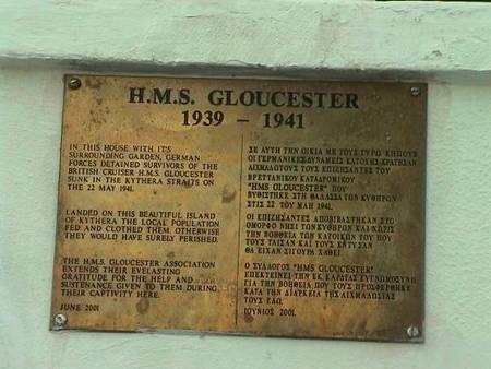 HMS Gloucester Thank you Plaque 