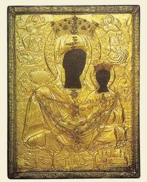 The miraculous icon of Panagia Myrtidiotissa - Picture of the original icon of Panagia Myrtidiotissa, Kythera