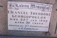 Emmanuel Theodore Georgopoulos. Manual Poulos. Headstone. Gilgandra Cemetery. 