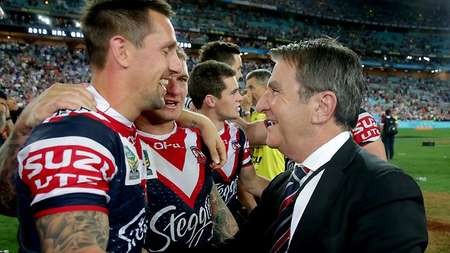 Nicholas (Nick) George Politis - Nick Politis congratulates Mitchell Pearce after the Grand Final. Picture Gregg Porteous