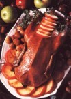 Roast goose with chestnut stuffing 