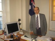 Professor Minas Coroneo in his Randwick office, at the Prince of Wales Hospital. 
