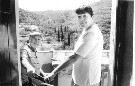 Petro and Shirley Amanda Coroneos. Karavas, Kythera, 1990. 