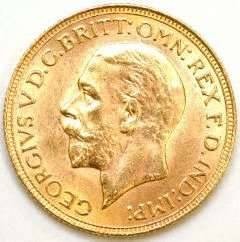 Opou Yeoryis Mulama - Where there is a George - there is Gold. - Small Head Portrait on Obverse of Late George V Soveriegns