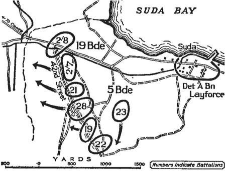42nd Street. Background to a significant battle in Crete during WWII - Map of the action on 27 May 1941 from the official Australian military history
