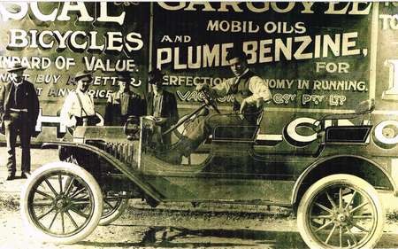 Jimmie Corones at the wheel of his first car in Wills Street, Charleville. - Jim Corones Quilpie s