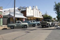 A display of vintage cars, brought to the Roxy for the 75th Anniversary 