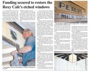 Funding secured to restore the Roxy Cafe’s etched signage on windows 