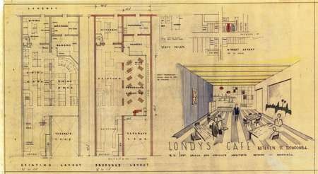 Architectural plans for Londy's Cafe, Toowoomba 