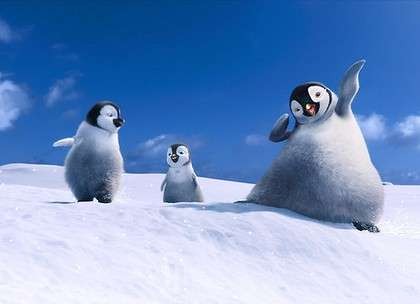 Snow Business - Cold feet (from left) Bo, Erik and Atticus were created for Happy Feet Two