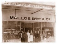 Mallos Bros & Co Cafe in front of the shop at West Wyalong 
