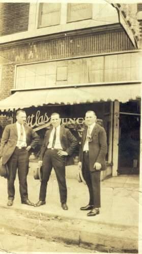 My Father and several friends,Atlas Cafe, Highland Park, Michigan 