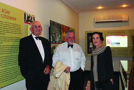 The Governor of NSW her Excellency Marie Bashir is shown the Roxy Greek Museum by John Wearne and Peter Prineas 