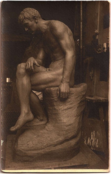 Emmanuel Andrew Cavacos - Thinker Salon des Artistes Francais 1914
