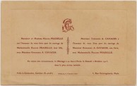 Wedding Invitation - Emmanuel Kavacos and Pauline Pradelle, Paris 1915 