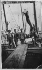 Harry Aliferis on a fishing vessel at Neapolis, early 1930's. 