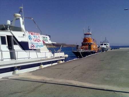 Freedom Flotilla Ship forced to pull into Agia Pelagia. - 264859_247723668576809_112906292058548_1181343_6684979_n
