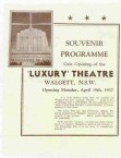 Walgett. The Luxury Theatre. The Conomos Brothers. Programme, Front Page. Les Tod's account. 