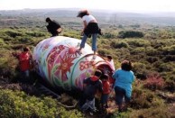 A volunteer group from Potamos transforms the abandonned cement tanker 