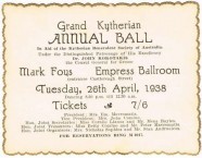 Ticket for the 1938 Kytherian Ball 