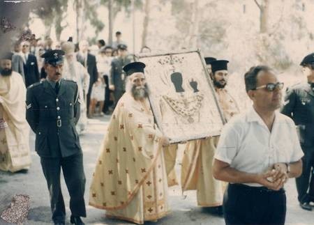 The procession of the icon of Panayia Myrtidiotissa on 15th August 1966. 