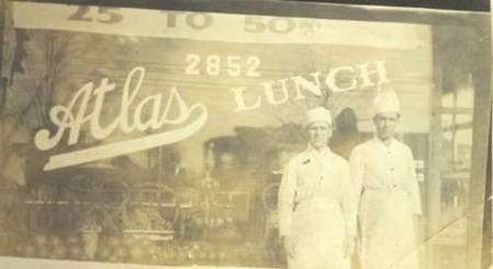 My Father and his cook at the Atlas Cafe, Detroit, Michigan 