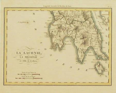 “La Laconie, La Messénie et L'Ile de Cythère” Paris c. 1820 - attributed to R. Lapie 